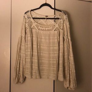 Free People White Knit Sweater